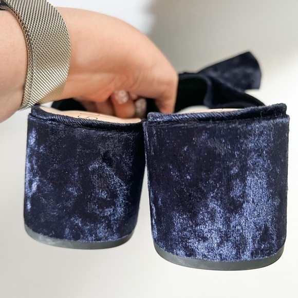 SOLE SOCIETY Blue Velvet Bow Slide Sandals 9.5 - Picture 5 of 5